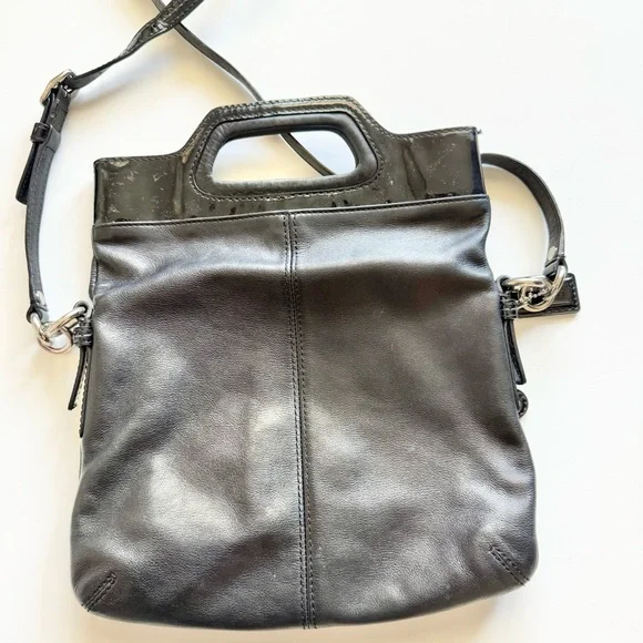 Coach 13388 Bonnie Black Leather Fold over  Crossbody Bag - Picture 7 of 10